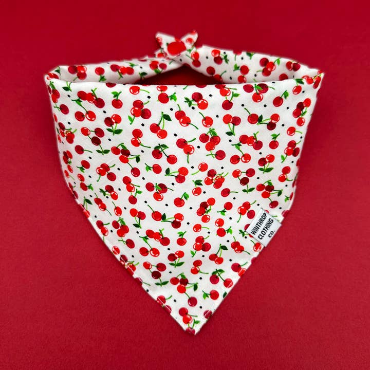 Mon Cheri Cherry Hundhalsduk - Vit för wholesale av Winthrop Clothing Co.