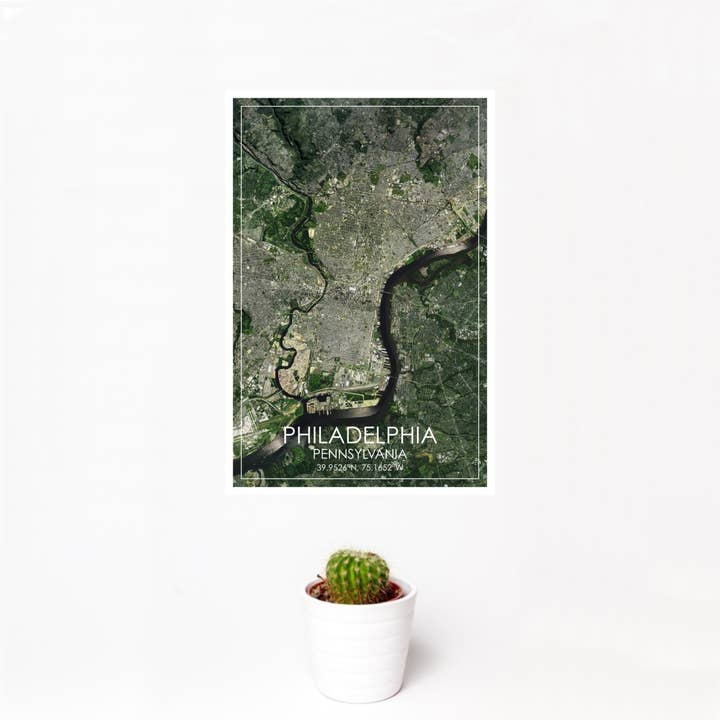 JACE.design – Engroshandel Kunsttryk – Philadelphia PA Kort Print Satellit