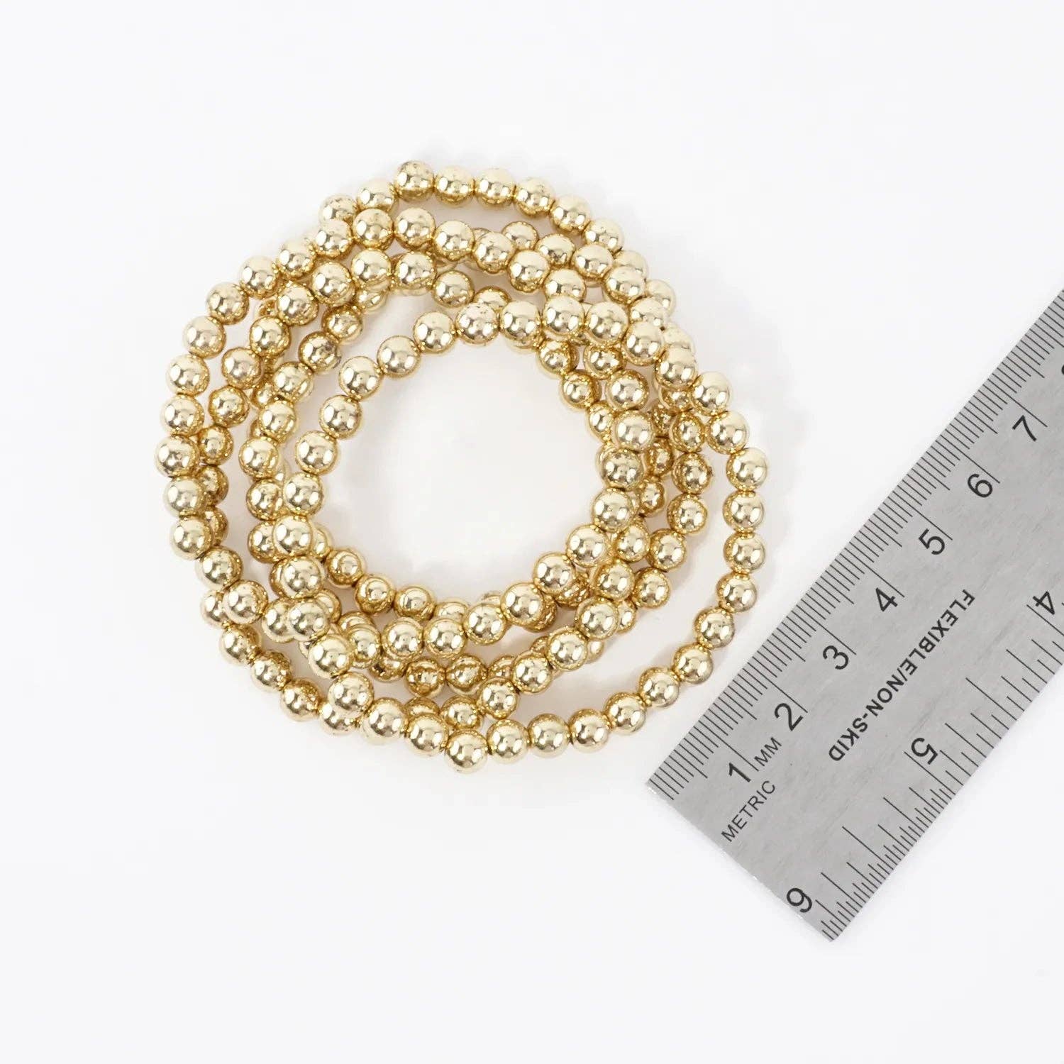 Wild Honey - Wholesale Jewelry Set - 5PC 5mm Metallic Bead Stackable Stretch Bracelet2