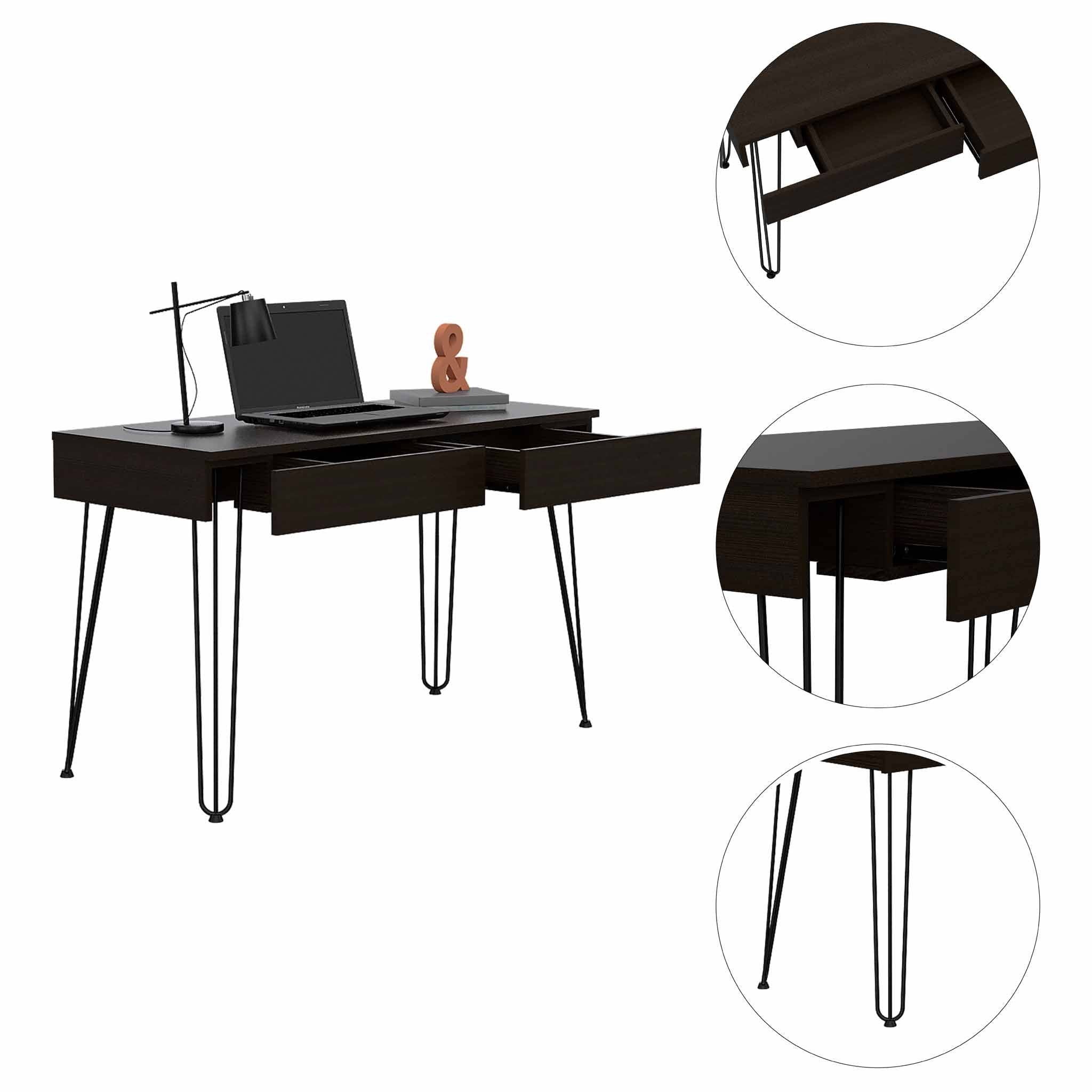 TUHOME FURNITURE - Wholesale Desk Set - Mumbai Writing Desk, Four Legs, Two Drawers4