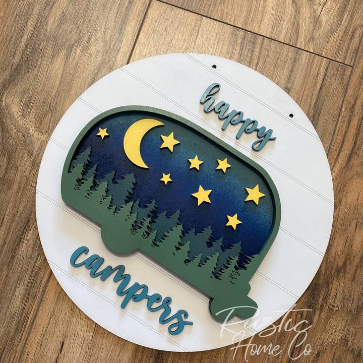 Rustic Home Co LLC – Engroshandel DIY-hobbysæt – Skilt, camping runde, dørbøjle, håndværkssæt,3