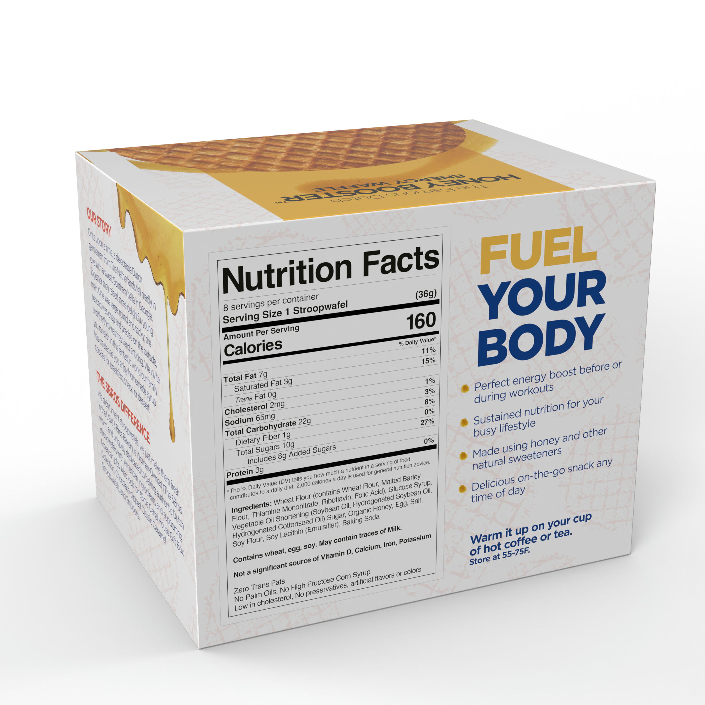 3Bros - Wholesale Cookie - HONEY BOOSTER ENERGY WAFFLES – 8 count2