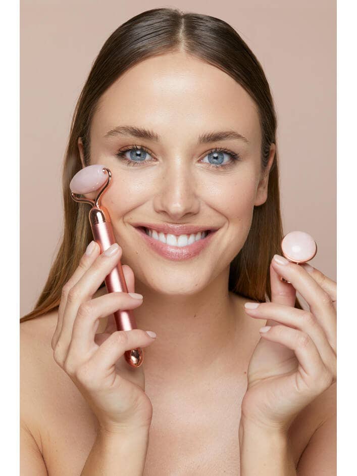 Rodillo eléctrico 3D de jade con cuarzo rosa para venta al por mayor de Onamaste