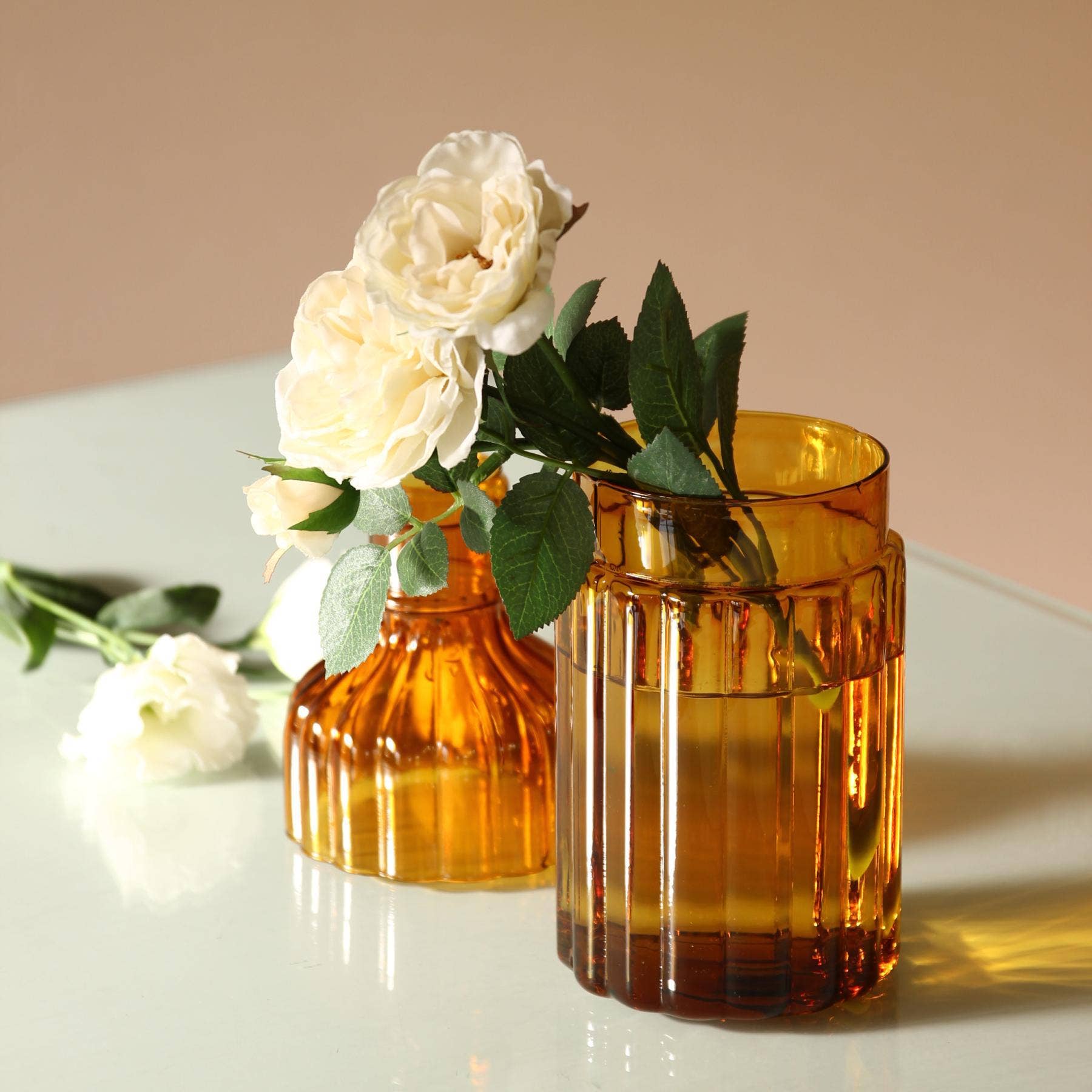 Time Concept - Wholesale Vase - Metropolitan Elegance Ribbed Glass Flower Vase20