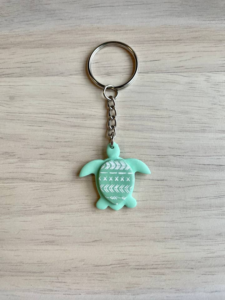 Sea turtle keychain for wholesale by Cozy Clay LLC