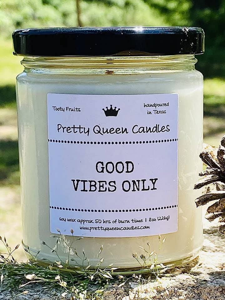 Good Vibes Only for wholesale by Pretty Queen Candles LLC