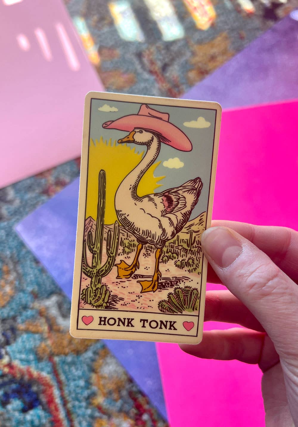 kaeraz - Wholesale Sticker - Honk Tonk Goose Tarot Card Sticker1