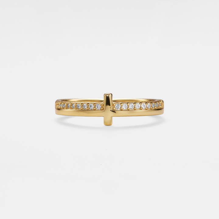 Bague de mariage avec sertissage pavé de croix en argent sterling 925 pour la vente par Perimade & Co. LLC