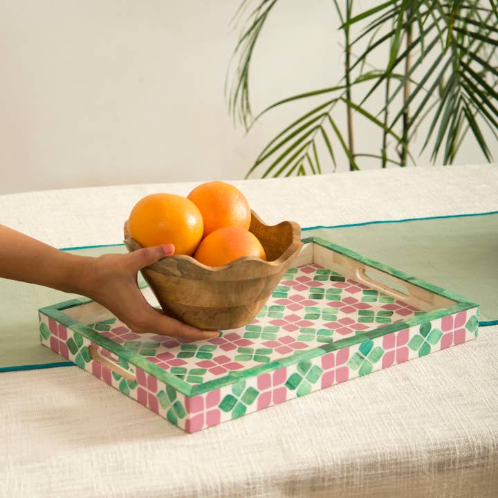 Mela Artisans - Wholesale Serve Bowl - Scalloped Wooden Bowls