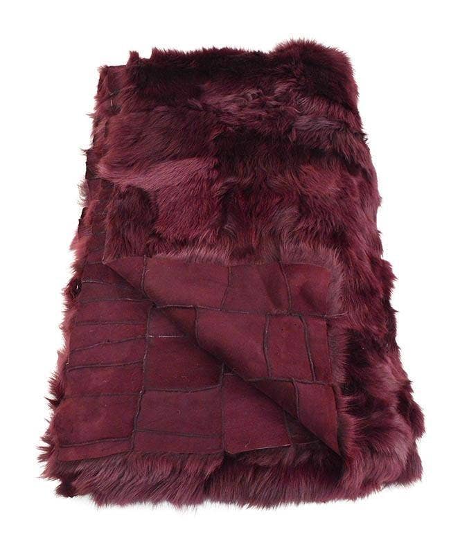 Wildash London - Wholesale Throw blanket - Bordeaux Toscana Shearling Throw | Rug | 130cm x 160cm9