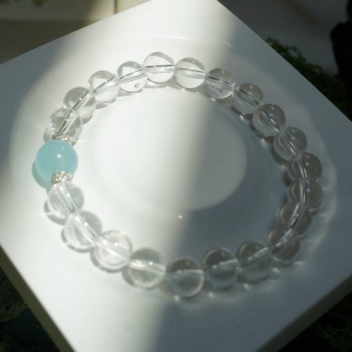 Clarity & Calm Bracelet – Clear Quartz & Aquamarine for wholesale by Auris Space