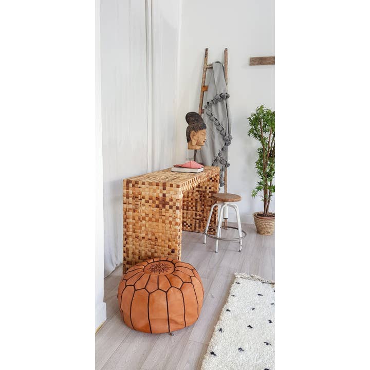 DarKech - Vendita all'ingrosso Pouf - Incredibile pouf rotondo Pouf in pelle marocchina1