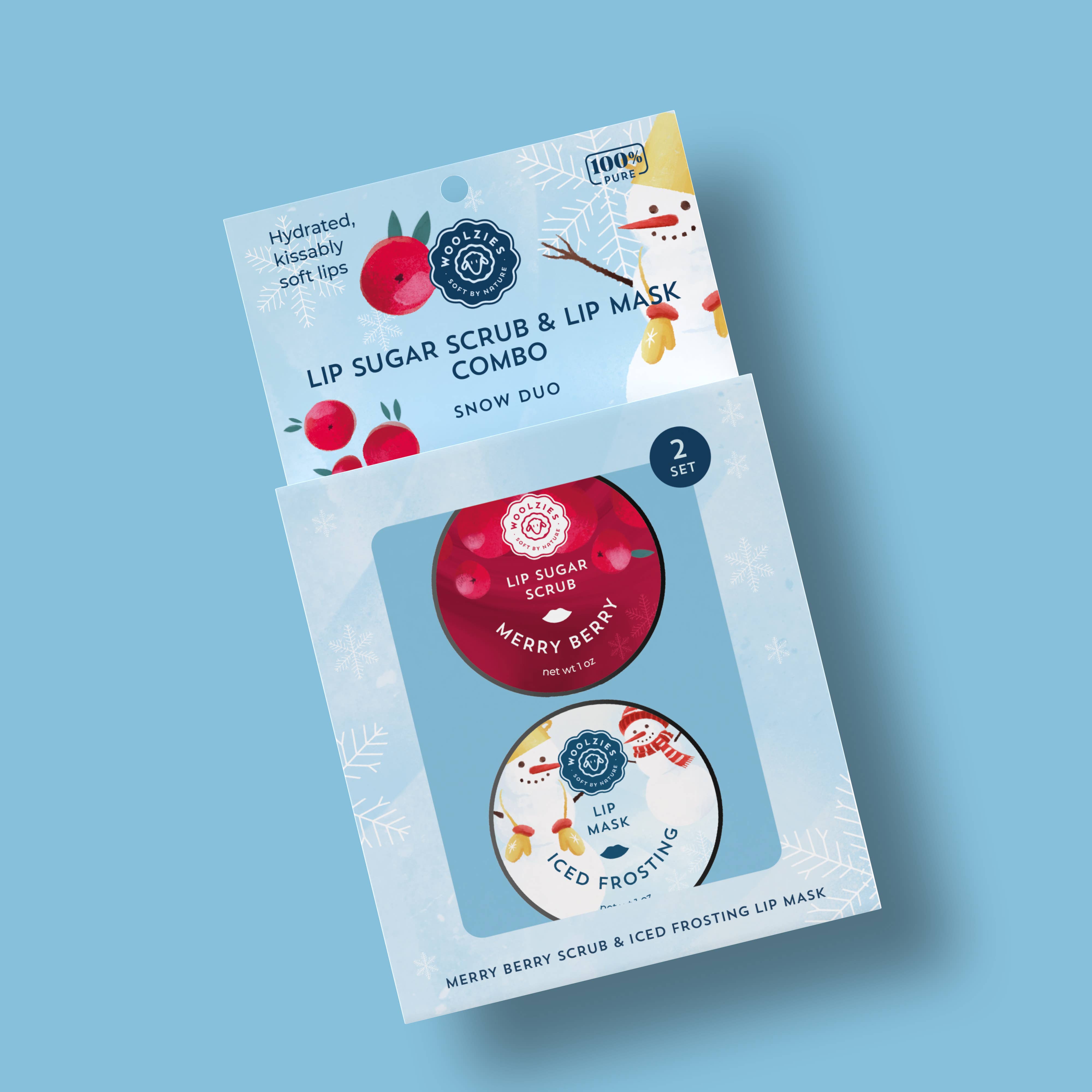 Woolzies - Wholesale Lip Scrub/Polish - Lip Sugar Scrub & Lip Mask Snow Duo1