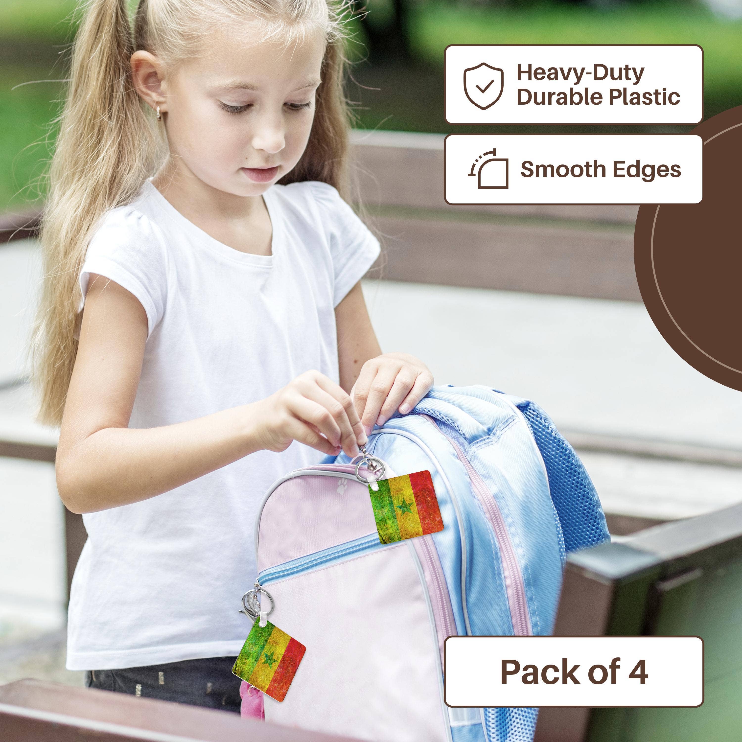 3dRose - Wholesale Keychain - Unisex - 3dRose, Distressed Style Grunge Flag Of Senegal, Key Chain3