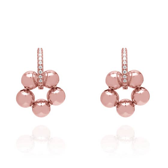 Arete de diamantes AZALEA - Mini - oro rosa para venta al por mayor de CLASSYANDFABULOUS Jewelry