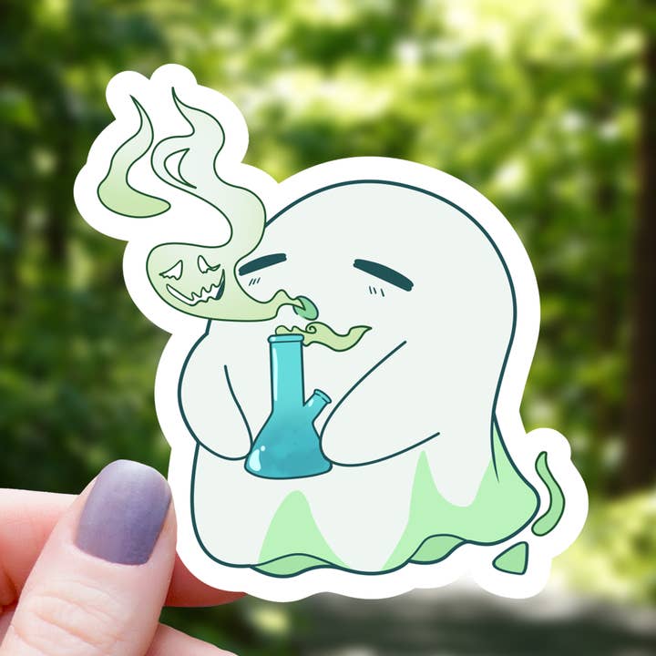 Mimic Gaming Co – wholesale Klistermärke – Spöke Röker en Bong Cannabis Klistermärke - 3 ”0