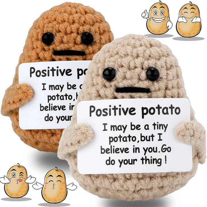 Buddha Ayurveda - Wholesale Decorative tabletop object - Mini Knitting Potato with Card Home Decor Bulk - Assorted1