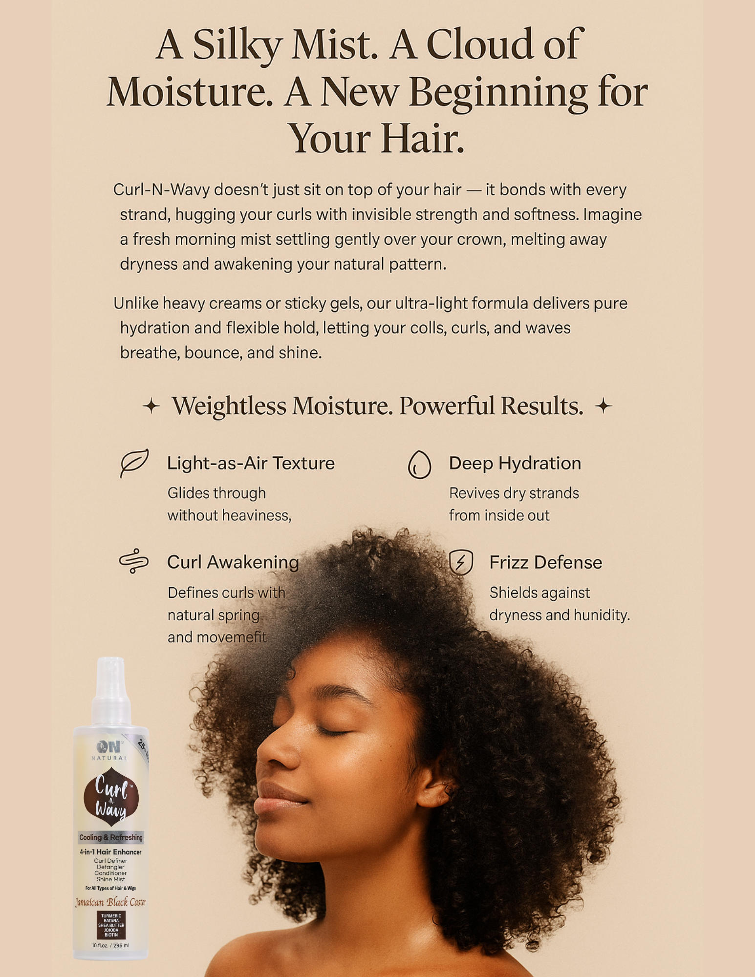 ON Natural USA - Wholesale Hair Leave-In Conditioner - Curl-N-Wavy 4-in-1 Hair Enhancer [Avocado]6