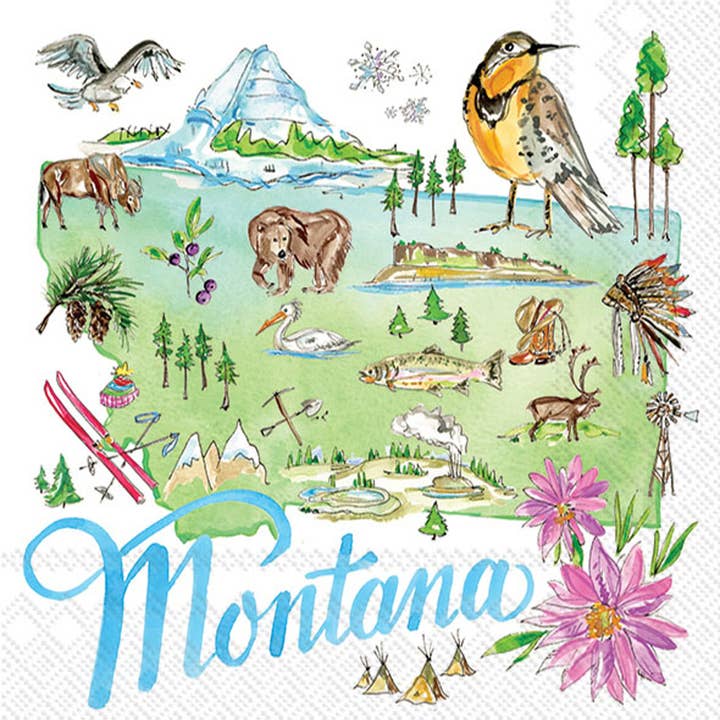 Paper Cocktail Napkins MT State Collection Montana Rosanne for wholesale by Boston International