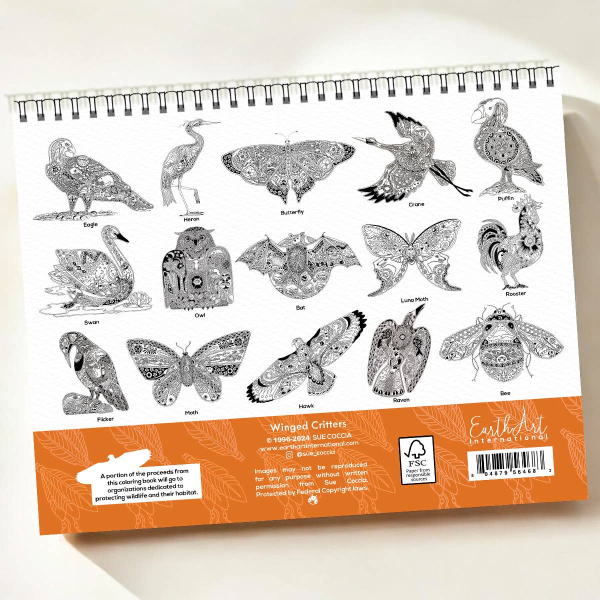 EarthArt International - Wholesale Kleurboek - Volwassene - Winged Critters kleurboek1