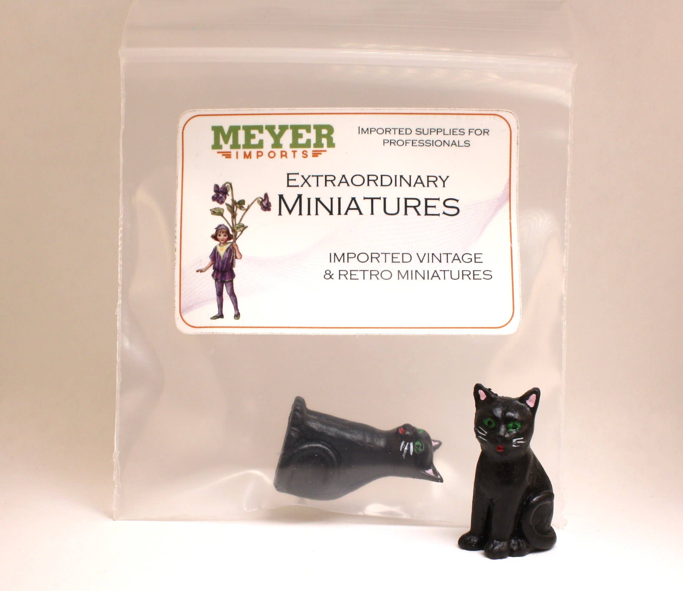   Cat - Black Sitting Cat - 1.5" - German - Set of 1 - 204-880 for wholesale on Faire5