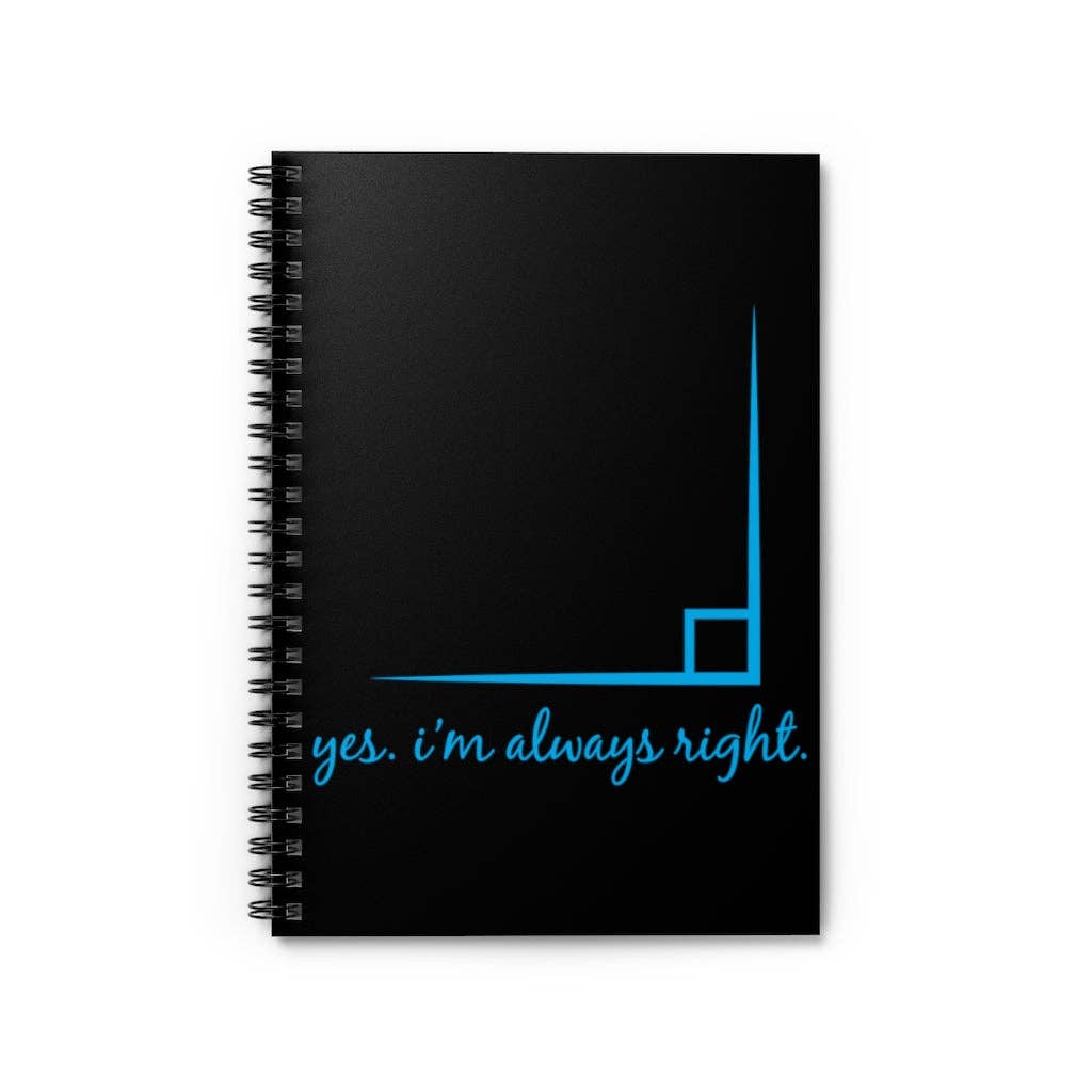 Teegarb LLC - Wholesale Notebook - Spiral Notebook Math Teacher Accountant Accounting Gift Funny I'm Always Right Pun Gag Joke Graphic Men Women0