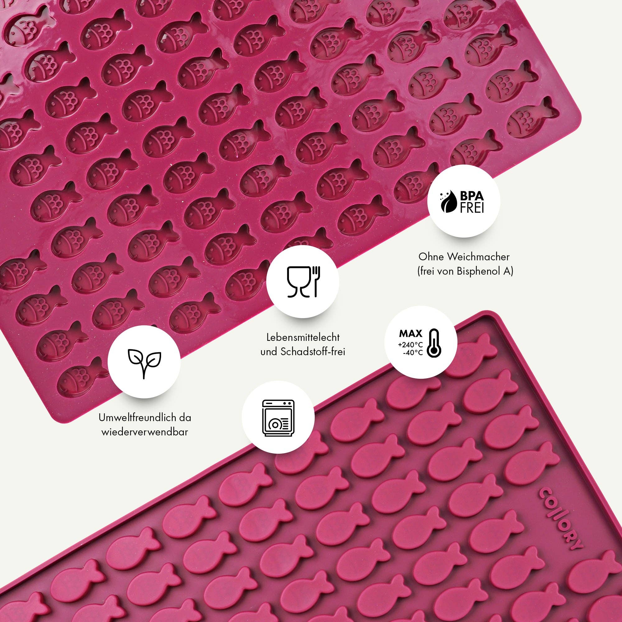 Collory - Wholesale Voedermat - Hond - Visvormige bakmatten voor hondenkoekjes (mini en medium)25