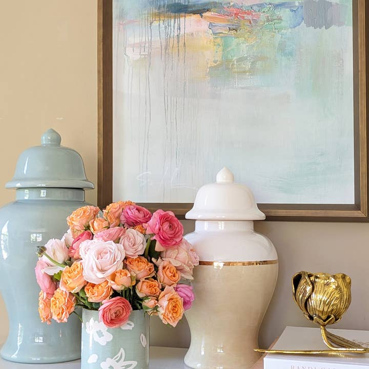 Lo Home | Ruby Clay - Wholesale Vaas - Sakura gemberpotten in mosgroen4