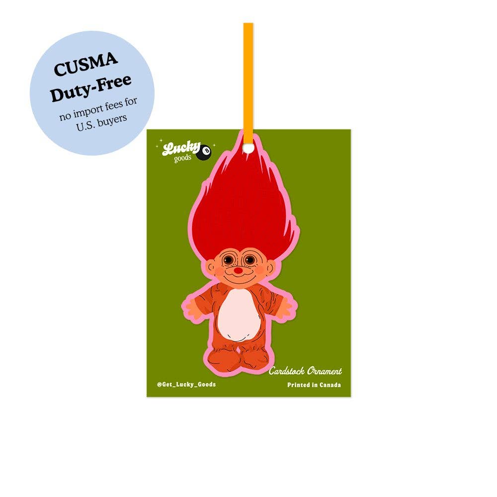 Lucky Goods Paper - Wholesale Ornament - Vintage Reindeer Troll Cardstock Ornament0
