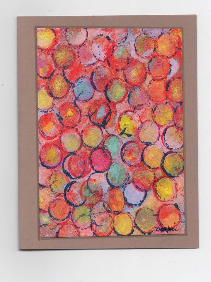 Bounce, abstracte kunst notitiekaart voor wholesale door Noteworthy Crafts