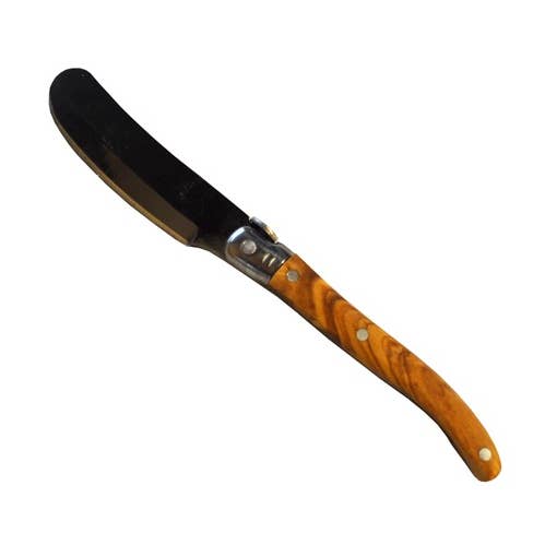 Couteau à beurre en bois d'olivier pour la vente par Naturally Med Inc.