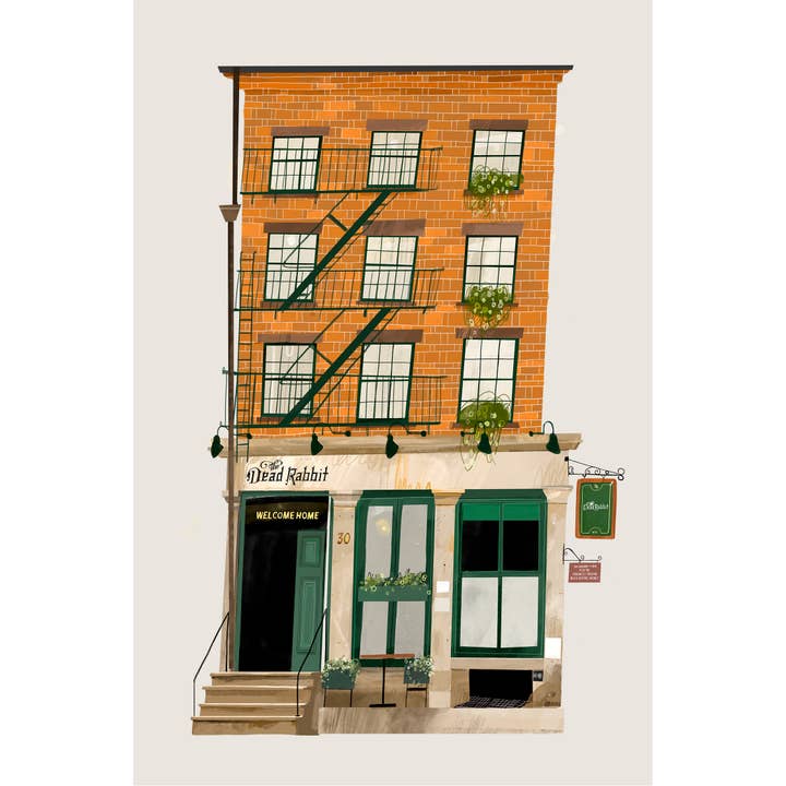 The Dead Rabbit, New York, Art Print for wholesale by Conor Langton Art