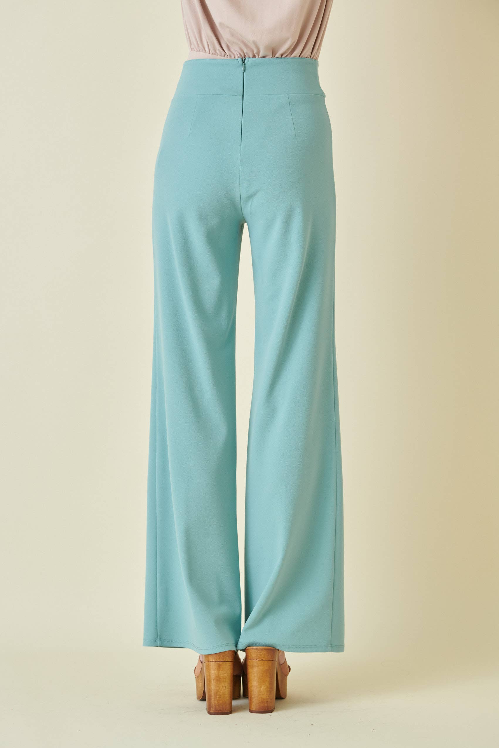 Fore Collection - Wholesale Pants - Women's - DRESSY HIGH WAISTED V CUT PINSTRIPE TROUSERS -PD5710F06