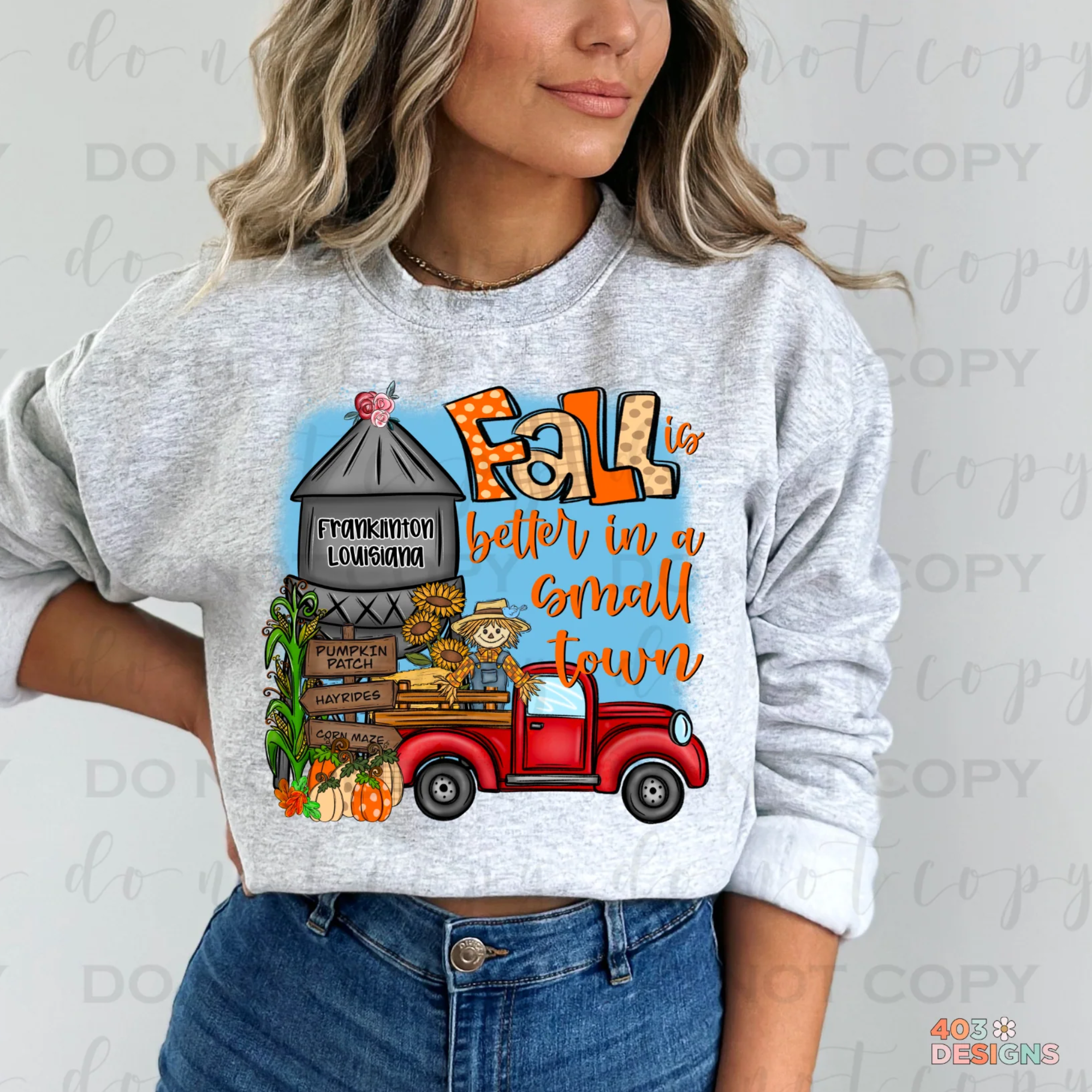 403 Designs - Wholesale Graphic Sweatshirt - Women's - Fall Is Better in a Small Town Custom Sweatshirt  1