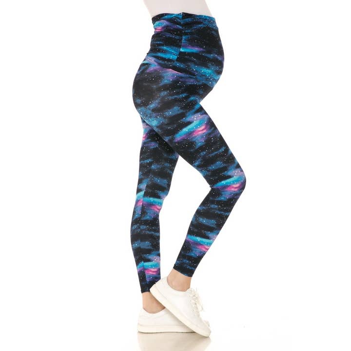 Buttery Soft Maternity Leggings - Galaxy Print for wholesale by Leggings Depot