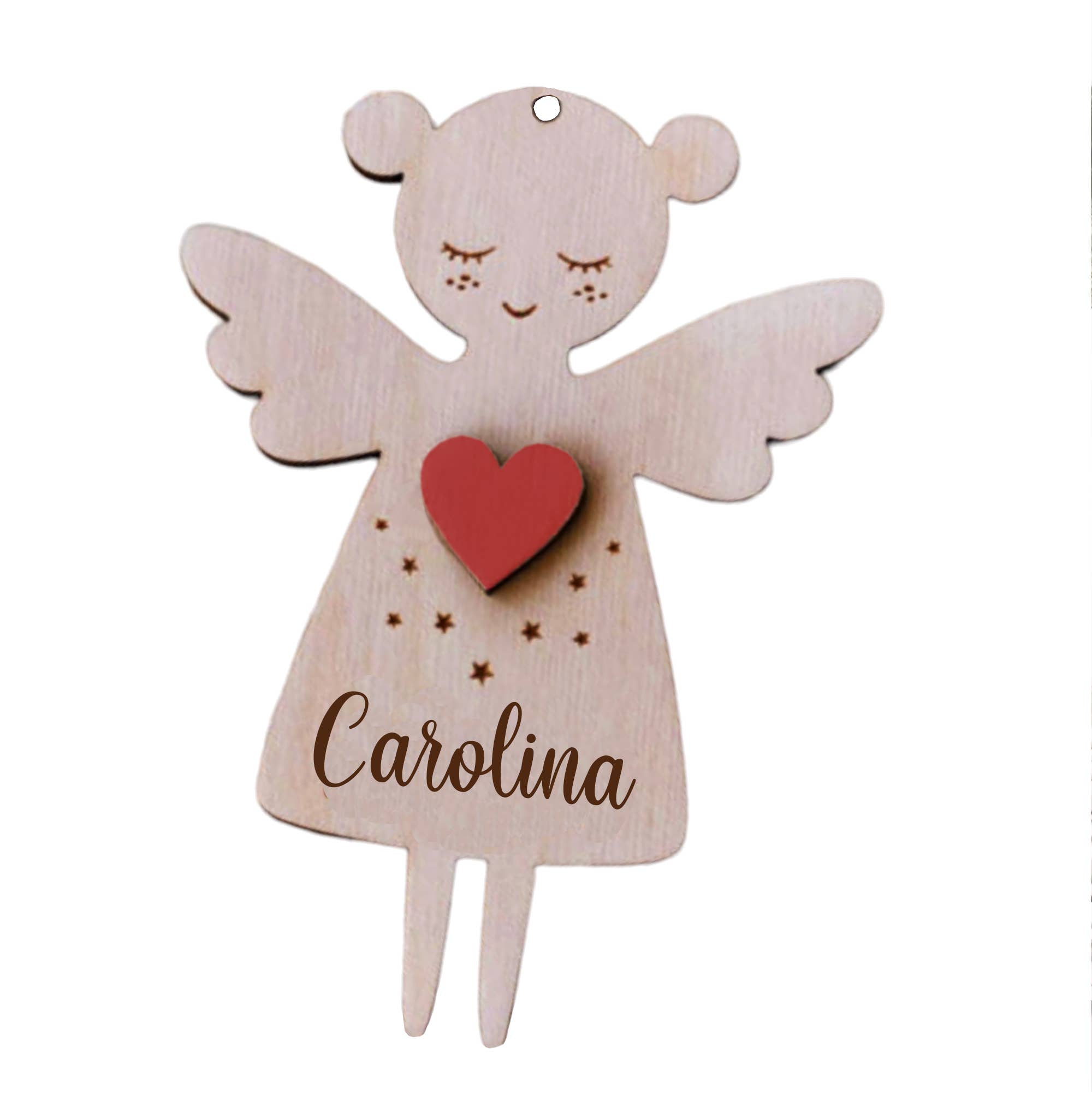 BeGenuine - Wholesale Ornament - Angel Wooden Ornament Personalized with Name Girl Keepsake 4