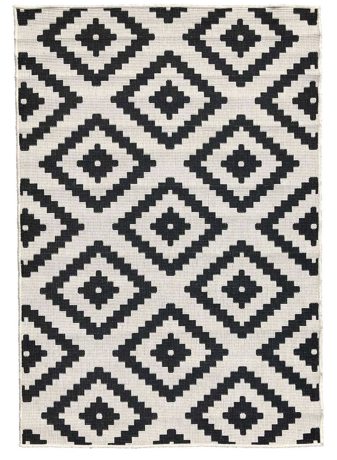 Black OUTDOOR BC ROMA REVERSIBLE Polypropylene Outdoor Rug for wholesale on Faire4
