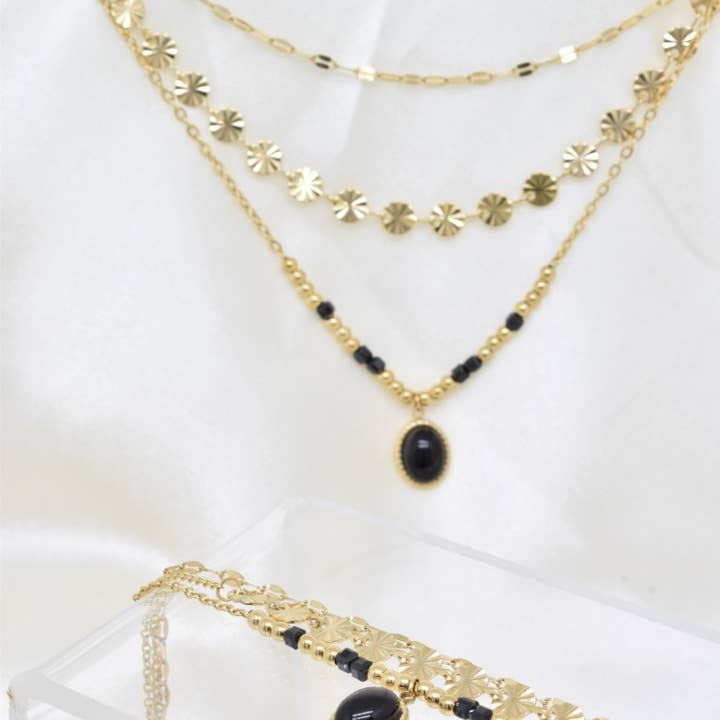 Kapyco - Wholesale Woven/Braided Bracelet - Stainless steel three row bracelet - BR210216OR3