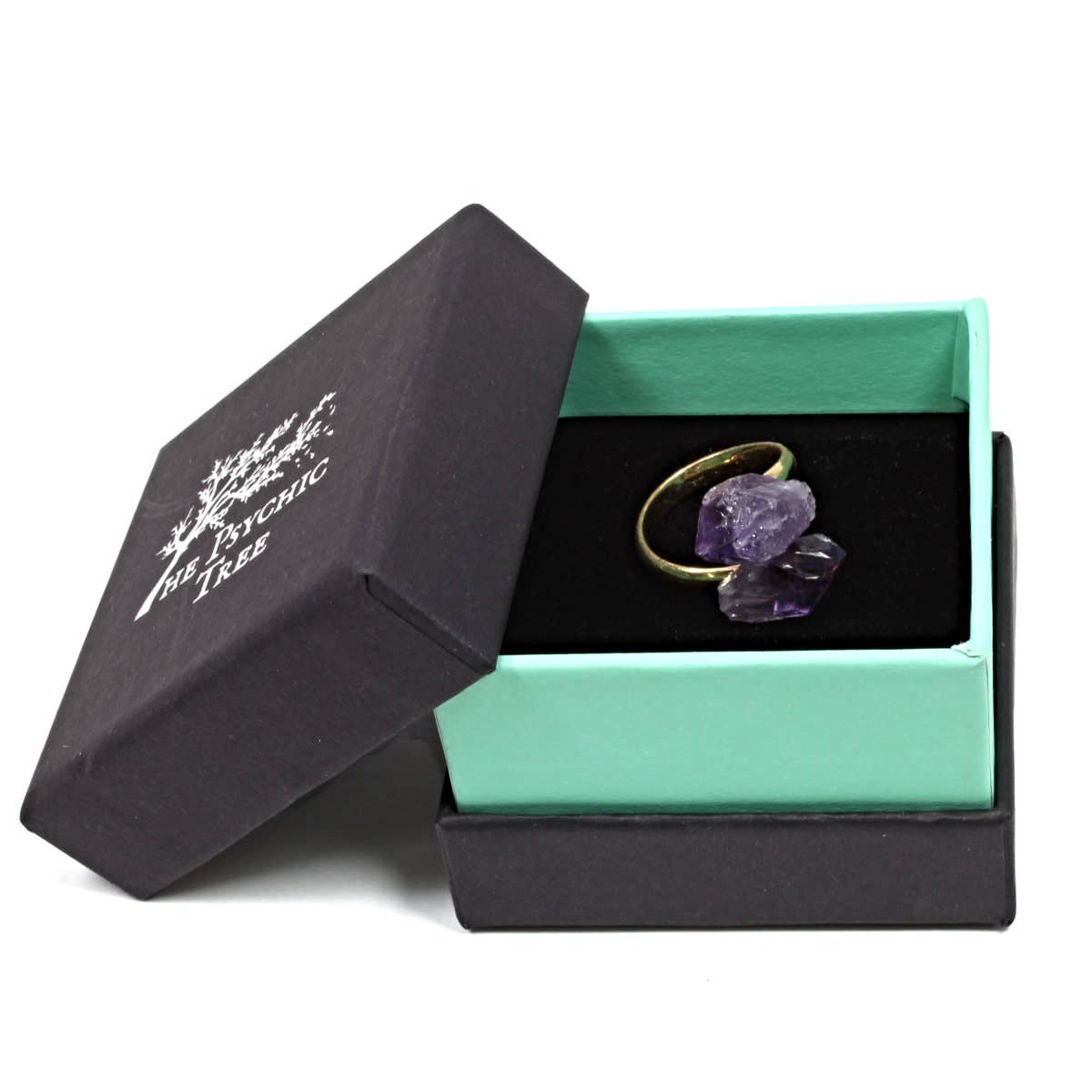 The Psychic Tree – Großhandel Cocktail-/Statement-Ring – Amethyst-Kristall verstellbarer Ring3