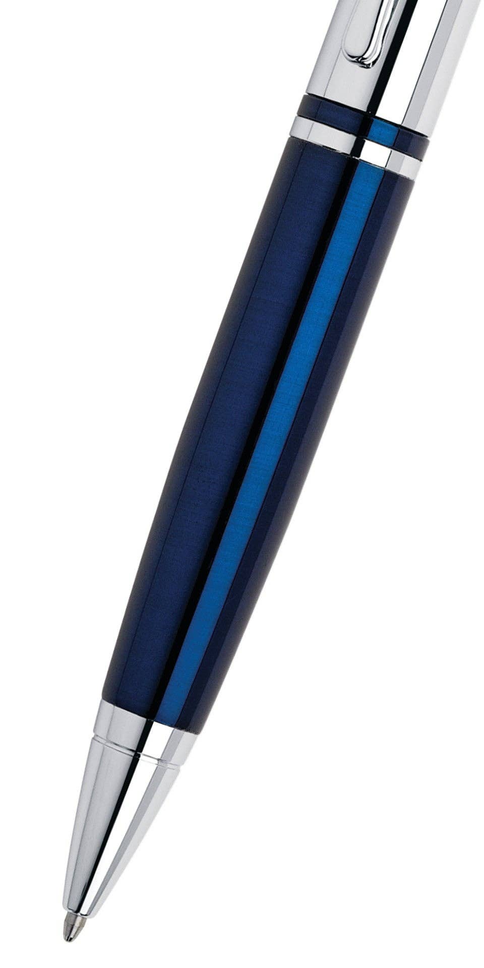 A. T. Cross - Wholesale Pen - Calais™ Chrome & Blue Lacquer Ballpoint Pen1