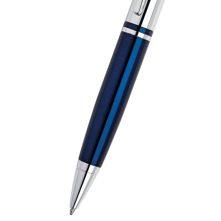 A. T. Cross - Wholesale Pen - Calais™ Chrome & Blue Lacquer Ballpoint Pen1
