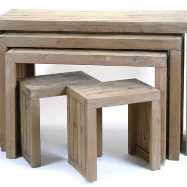 TABLES D'AFFICHAGE EN BOIS GIGOGNES S/5 pour la vente par Bacon Basketware