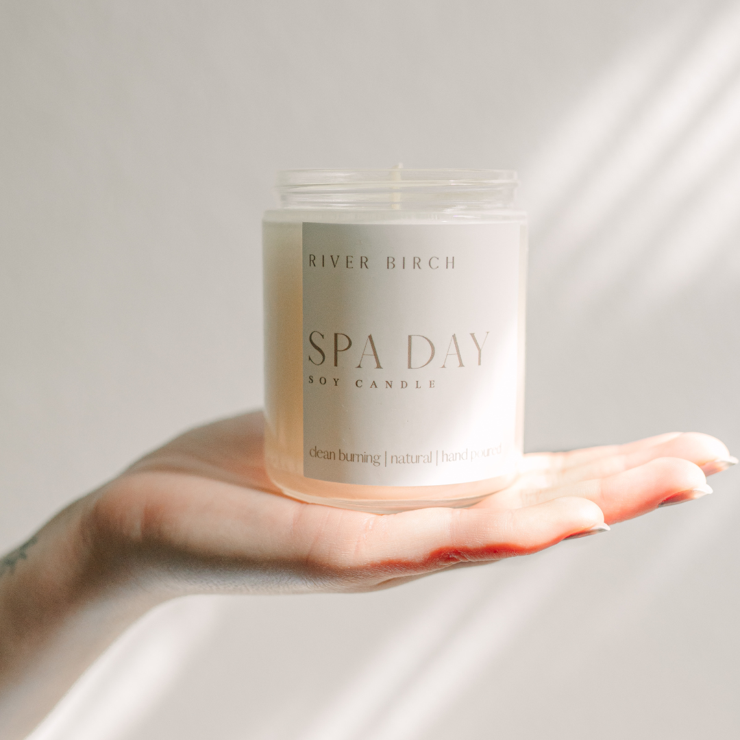 River Birch Candles - Wholesale Jar/Filled Candle - 8.5oz Spa Day- Clear Jar1