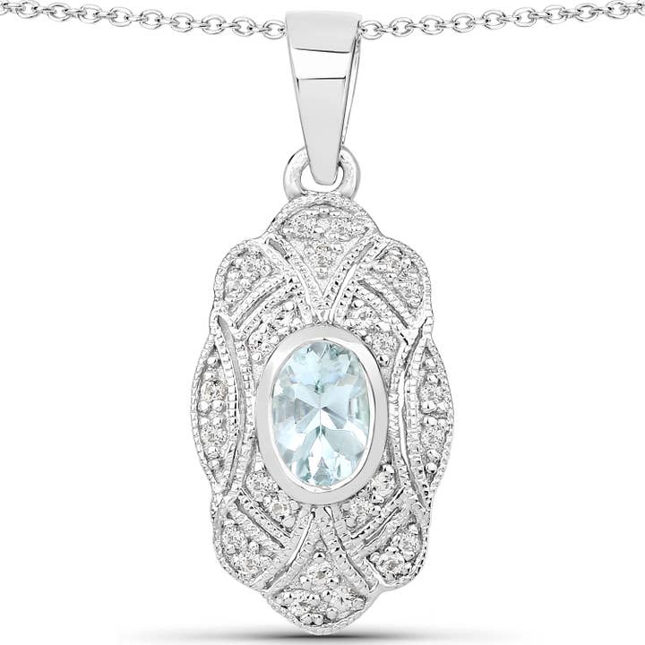 0,48 ct Aquamarin & Topas .925 Sterling Silber Anhänger für den Großhandel von Quintessence Jewelry