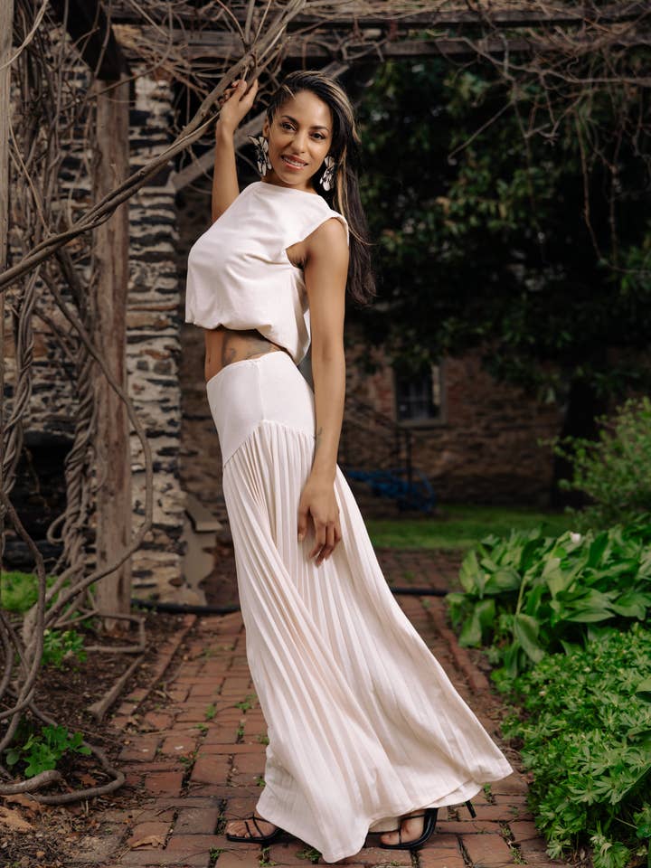 Nina Cheyenne Apparel - Wholesale Top & Skirt Set - Women's - The Zora Skirt Set - Desert Cream5