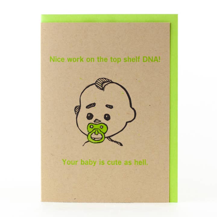Top Shelf DNA — Carte de vœux humoristique pour bébé pour la vente par Bruno Press