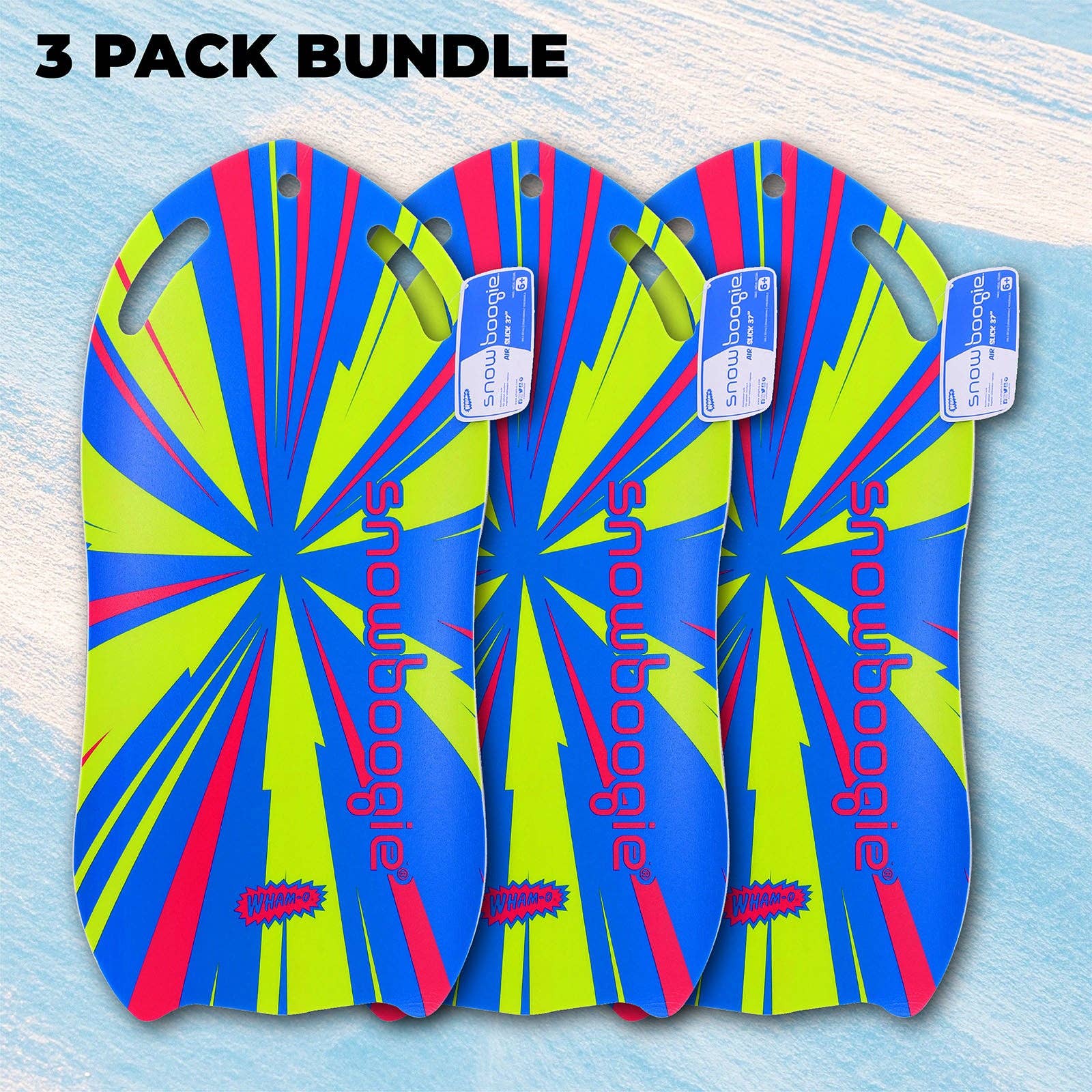 Sixale - Wholesale Sporting Accessories - Wham-O Snowboogie Snow Sled - 37" Single Rider Roll Up Air Slick Winter Sled (Graffiti/Line pattern)17