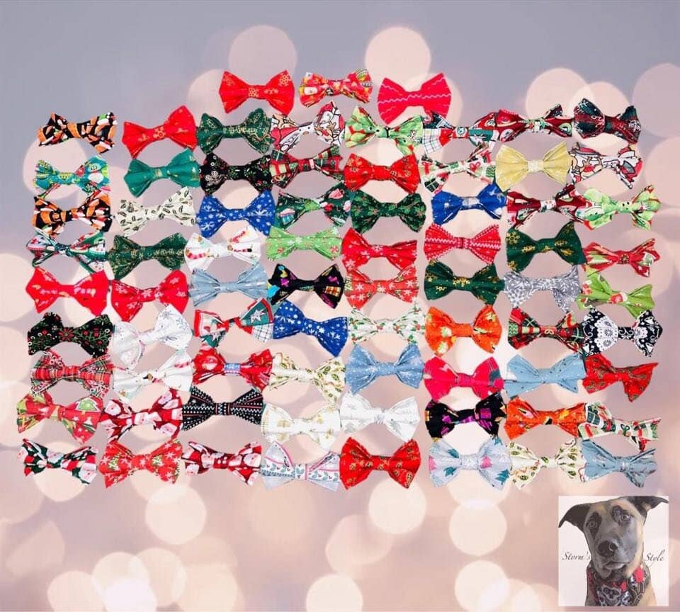 Storms Style - Wholesale Pet Bow Tie - Dog - Dog Christmas Bow Tie Bundle -2 sizes of bow tie available2
