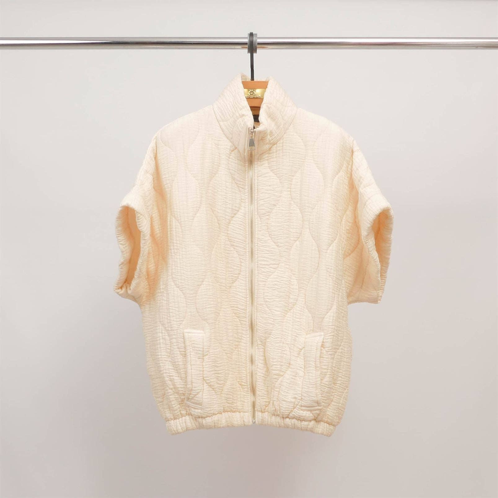 Cecile Wang - Venta al por mayor Chaqueta - Mujer - Chaqueta acolchada de manga corta con cremallera DB146793