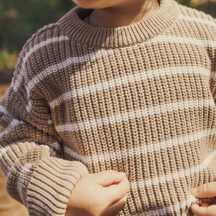 Kynd Baby - Wholesale Knitted jumper – Kids - Chunky Rib Knit Jumper - Caramel Marle3